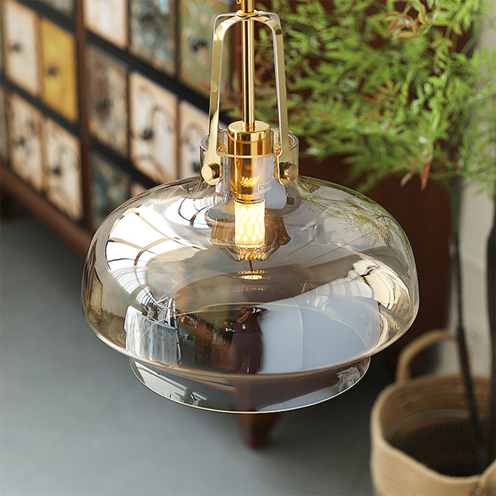 Hailie Modern Unique Shaped Pendant Light Glass Metal Living Room Dining Room