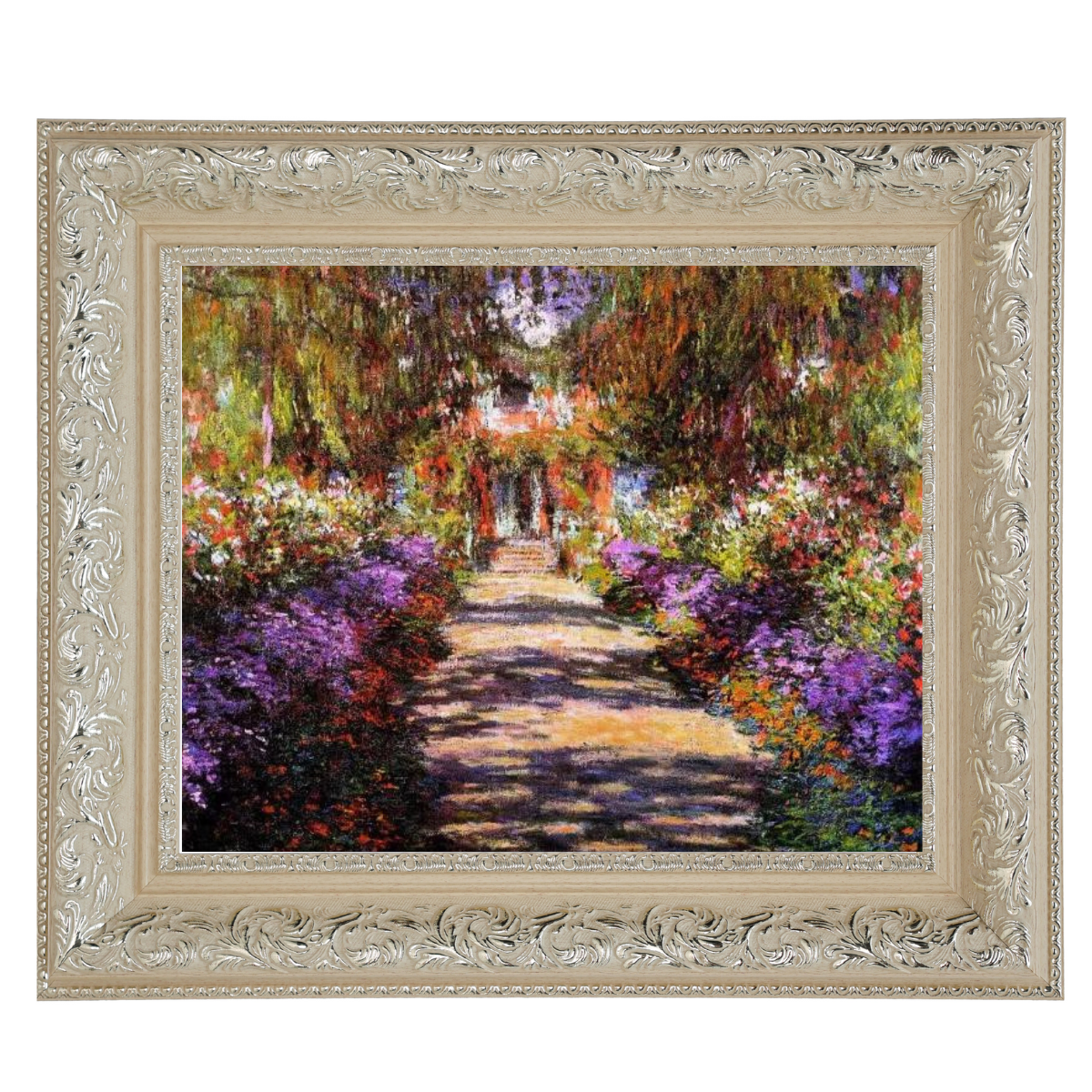 Pathway in Monet's Garden at Giverny- Vintage Wall Art Prints Decor For Living Room