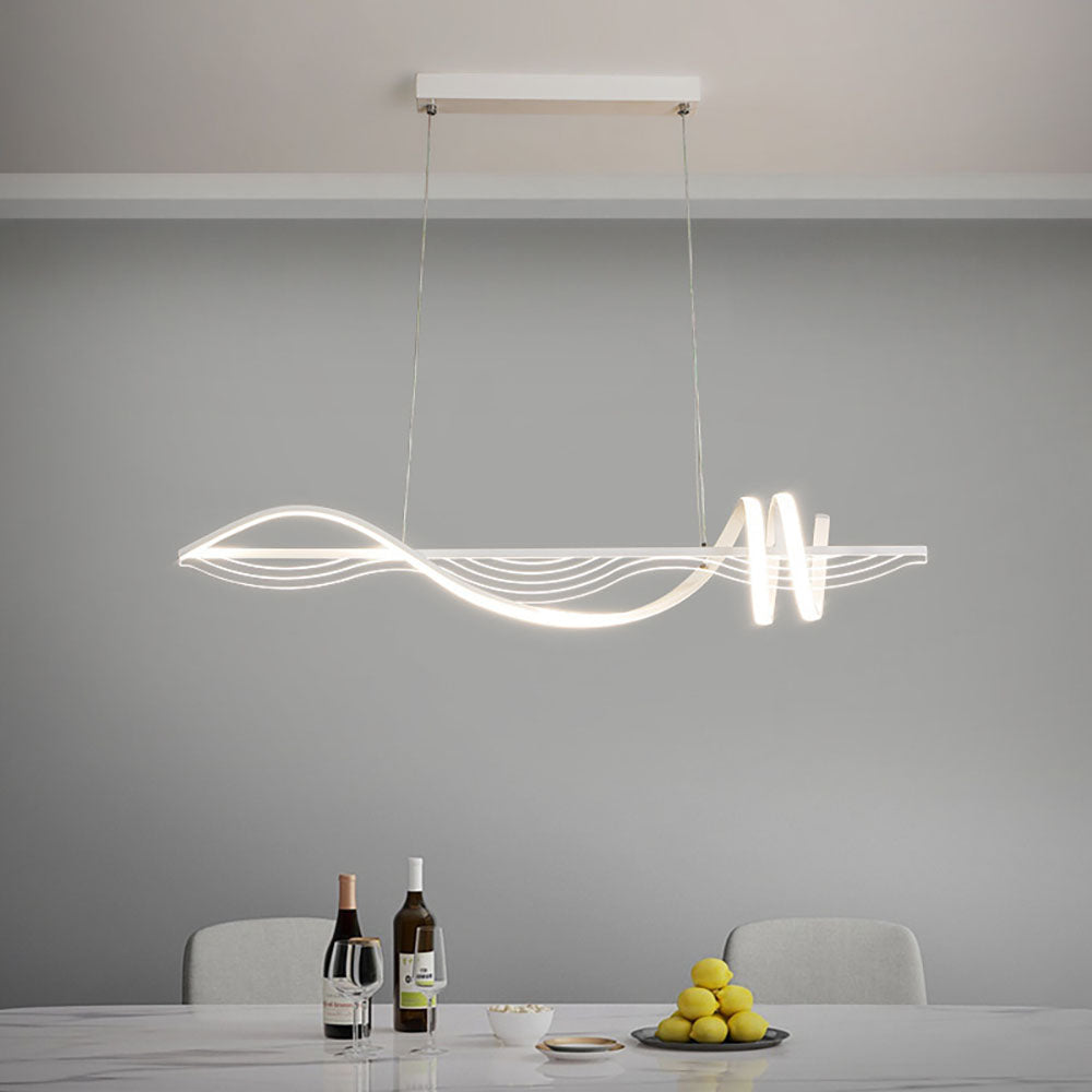 Louise Contemporary Style Linear Metal Pendant Light White/Black