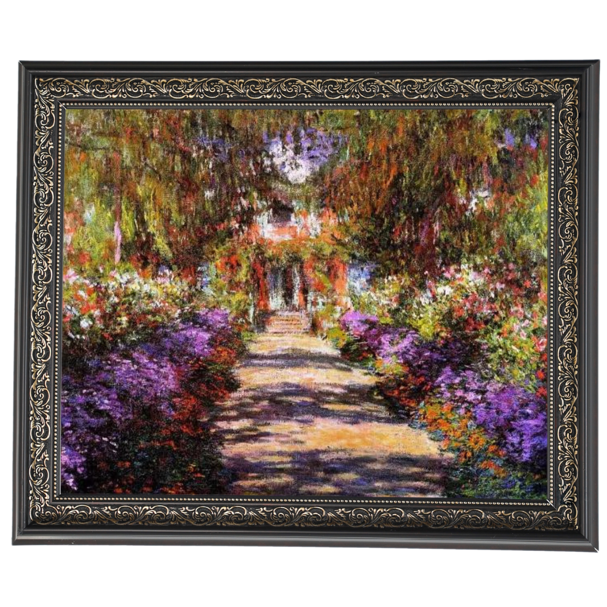 Pathway in Monet's Garden at Giverny- Vintage Wall Art Prints Decor For Living Room