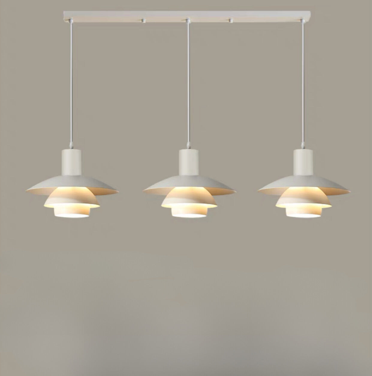 Morandi Modern LED Pendant Light White/Wood Metal Bedroom