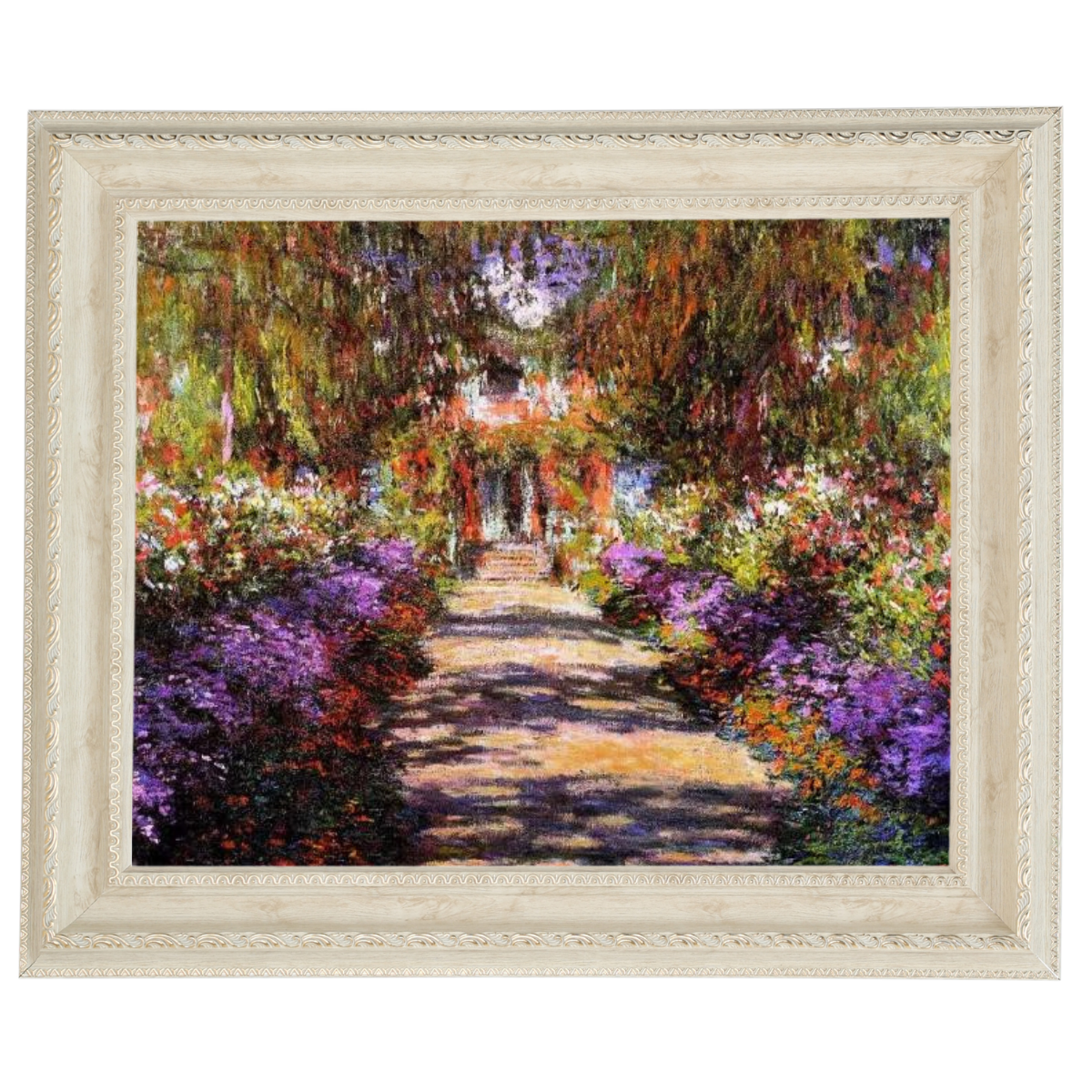 Pathway in Monet's Garden at Giverny- Vintage Wall Art Prints Decor For Living Room