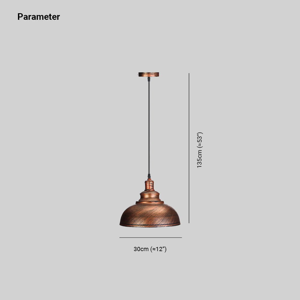 Cooley Industrial  Dome  Metallic Colour Pendant Light，4 Colours