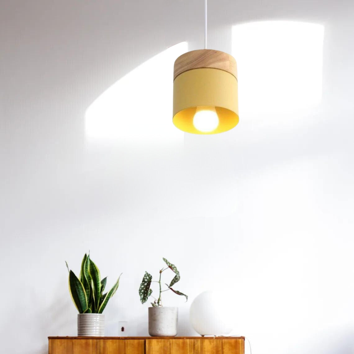 Morandi Modern Can Shape Metal/Wood Pendant Light