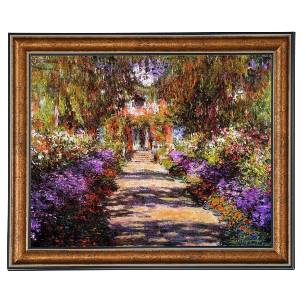 Pathway in Monet's Garden at Giverny- Vintage Wall Art Prints Decor For Living Room