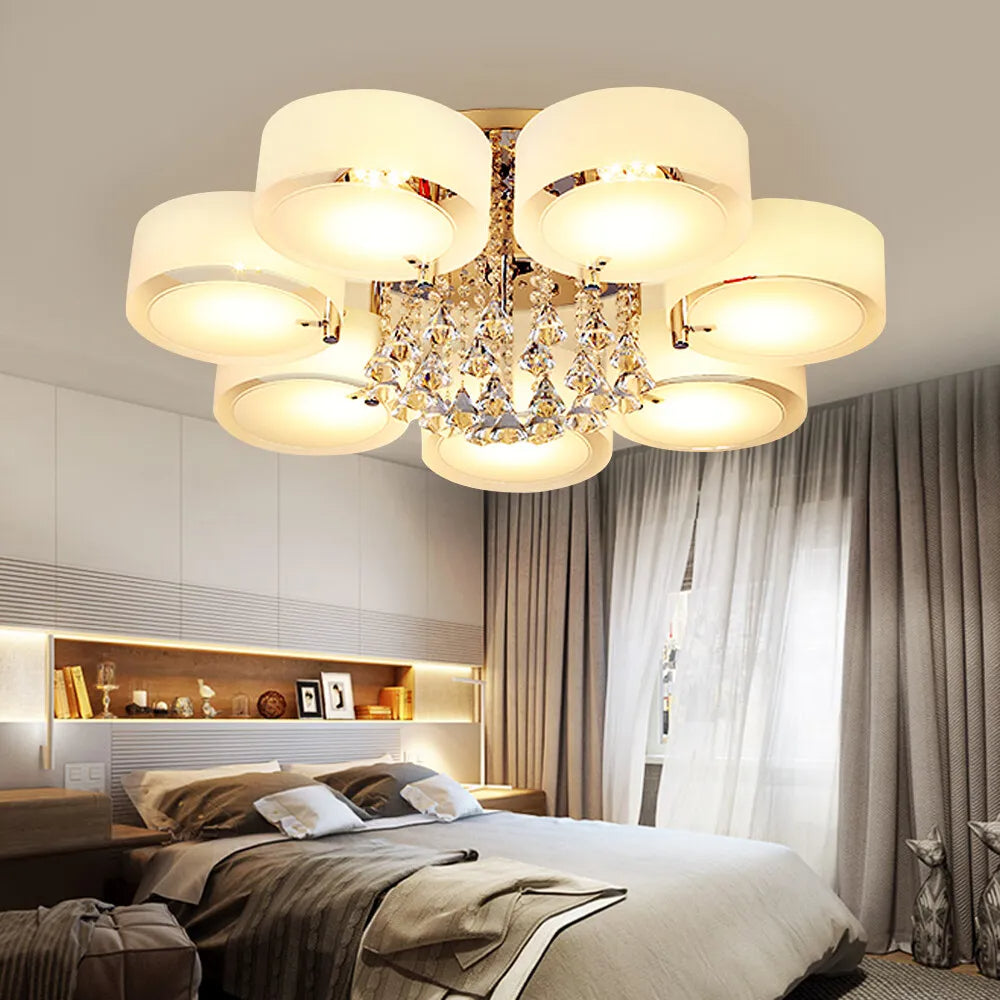 Quinn Modern Round Acrylic Glass Flush Mount Ceiling Light Hallway