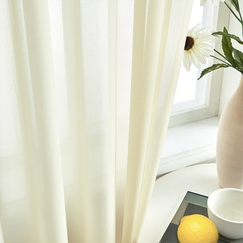 Mira Solid Sheer Custom Curtains Soft Top