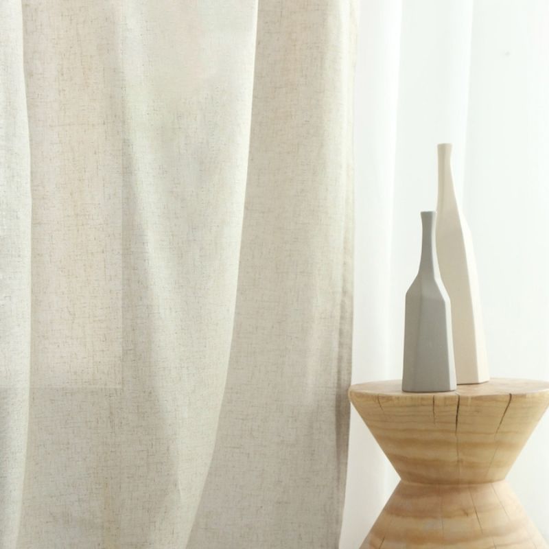 Sora Linen Semi Sheer Curtains Soft Top