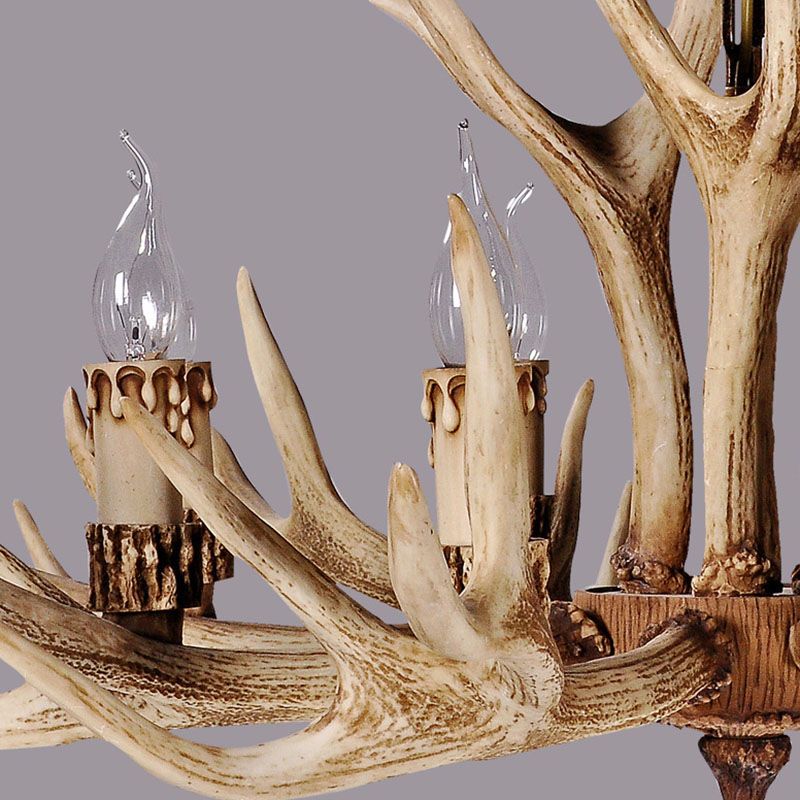 Austin Retro Deer Antlers Candlelight Horn Resin Chandelier