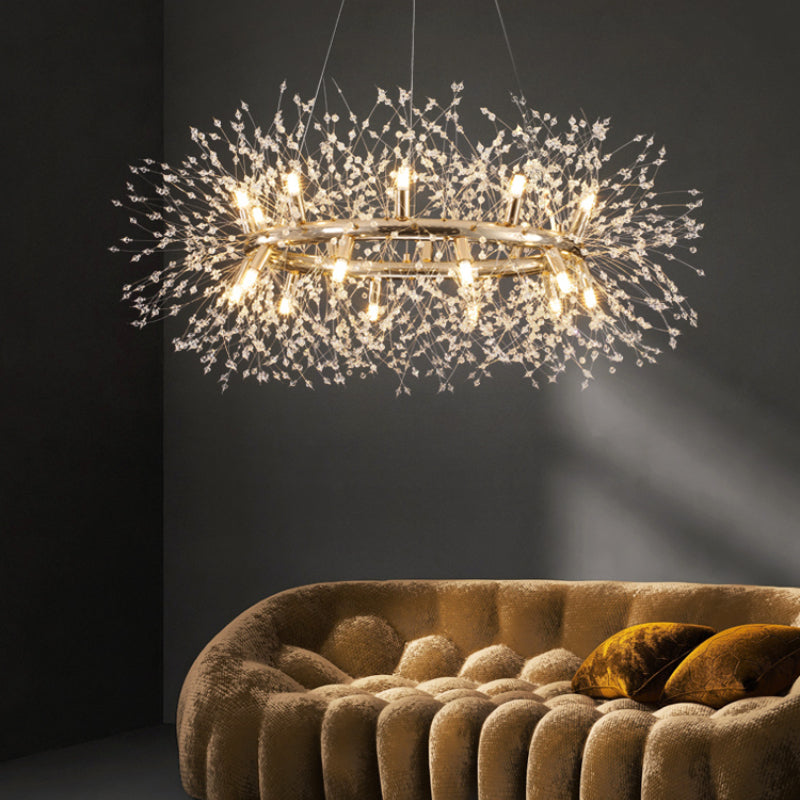 Lili Modern Dandelion LED Pendant Light Gold Metal/Crystal Bedroom/Living Room