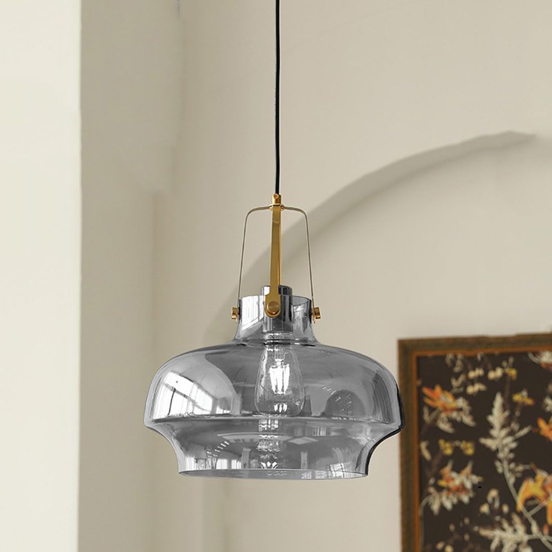 Hailie Modern Unique Shaped Pendant Light Glass Metal Living Room Dining Room