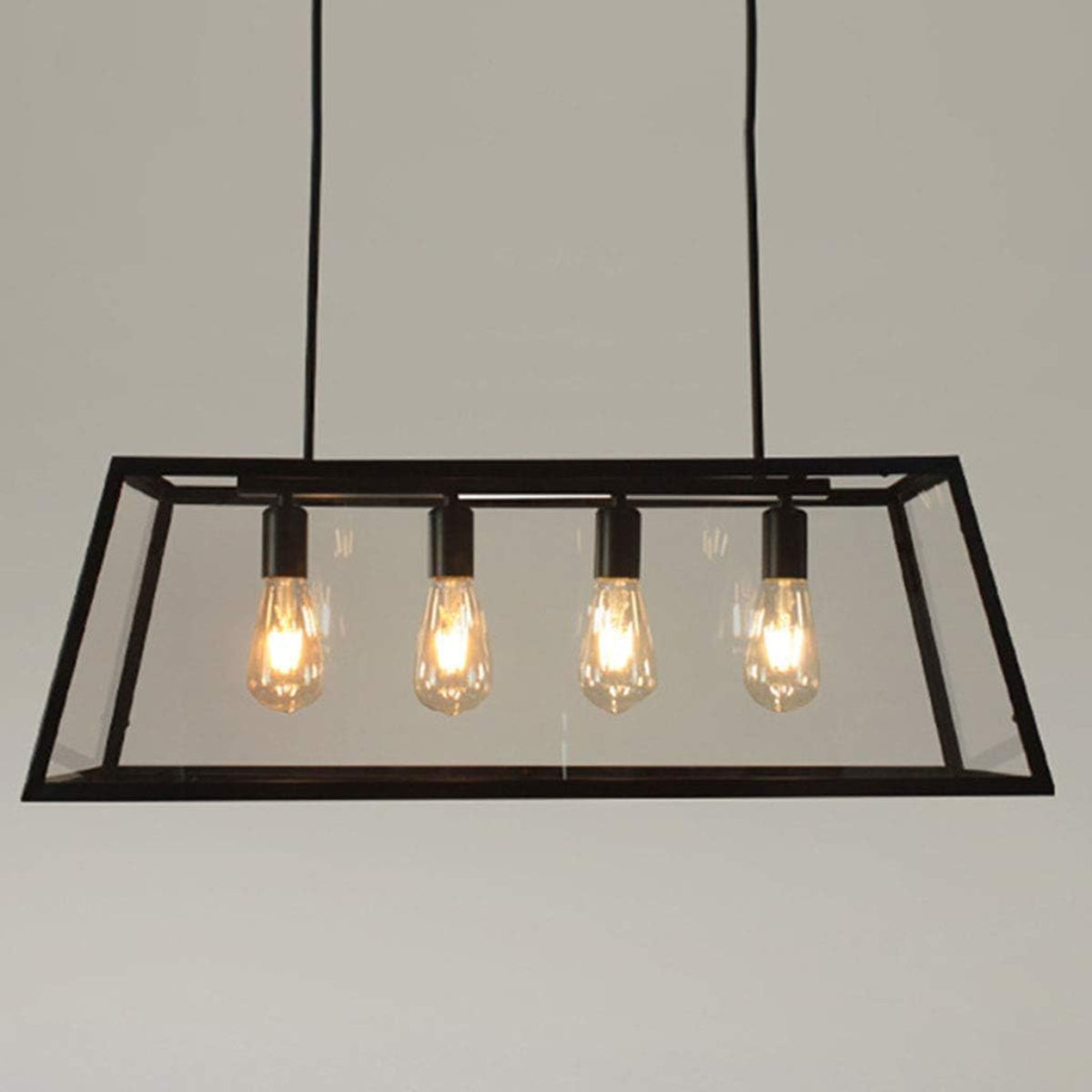 Austin Industrial LED Modern Pendant Light Black/Glass Metal Kitchen/Bedroom/Living Room