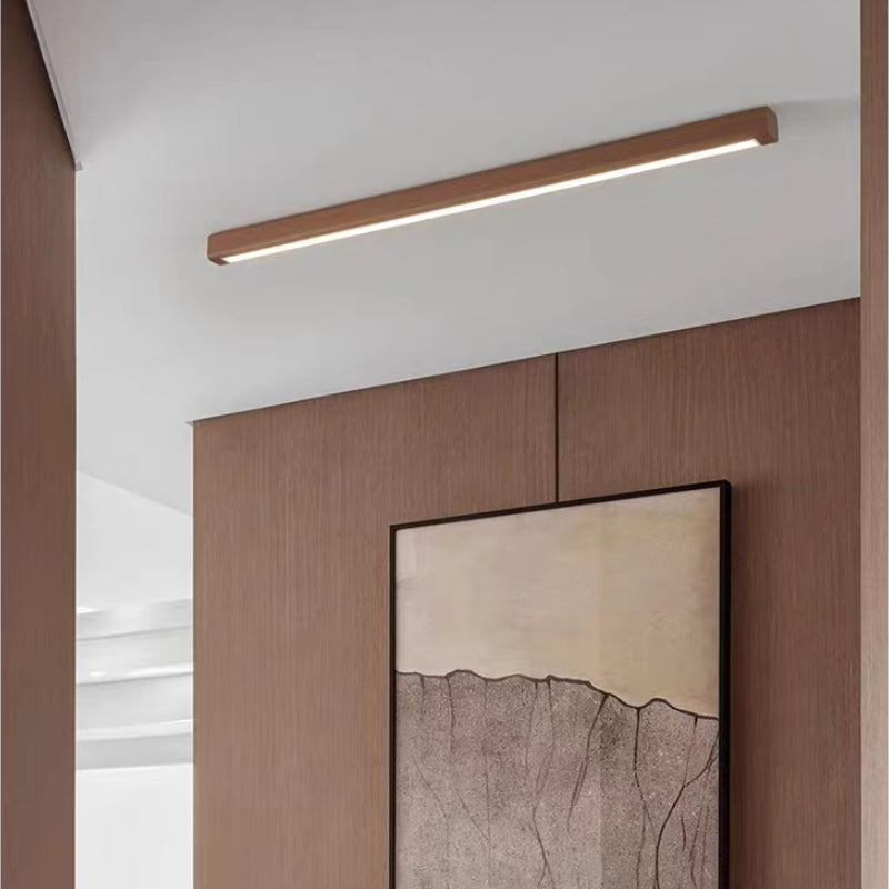 Edge Linear Ceiling Light, Wood, 23.6"/39.4"