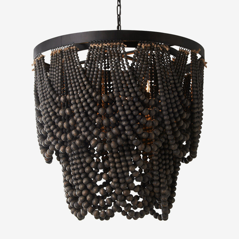 Alessio Boho LED Pendant Lights Black/Rust/White Wood/Metal Living Room/Bedroom