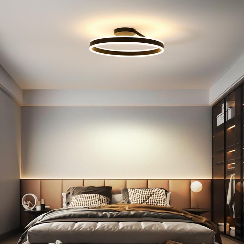 Arisha Modern Circle Flush Mount Ceiling Light, Black & White