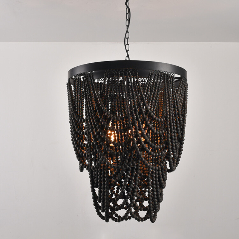 Alessio Boho LED Pendant Lights Black/Rust/White Wood/Metal Living Room/Bedroom