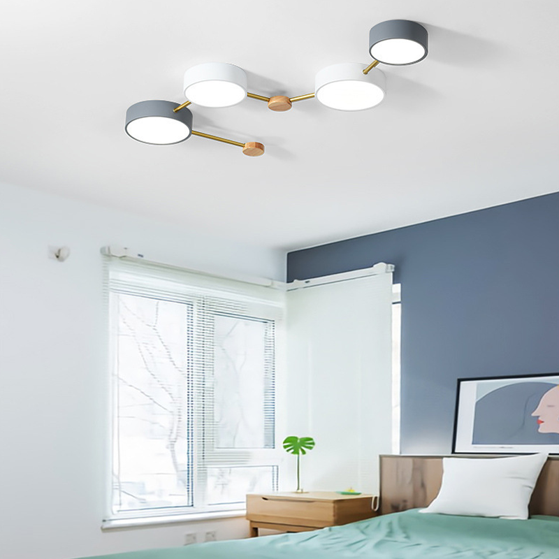 Sienna Modern LED Ceiling Light Acrylic Log Living Room Bedroom White Grey