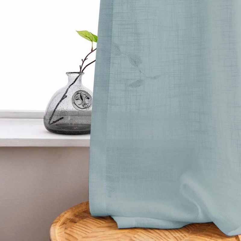 Ela Linen Semi Sheer Curtains Grommet