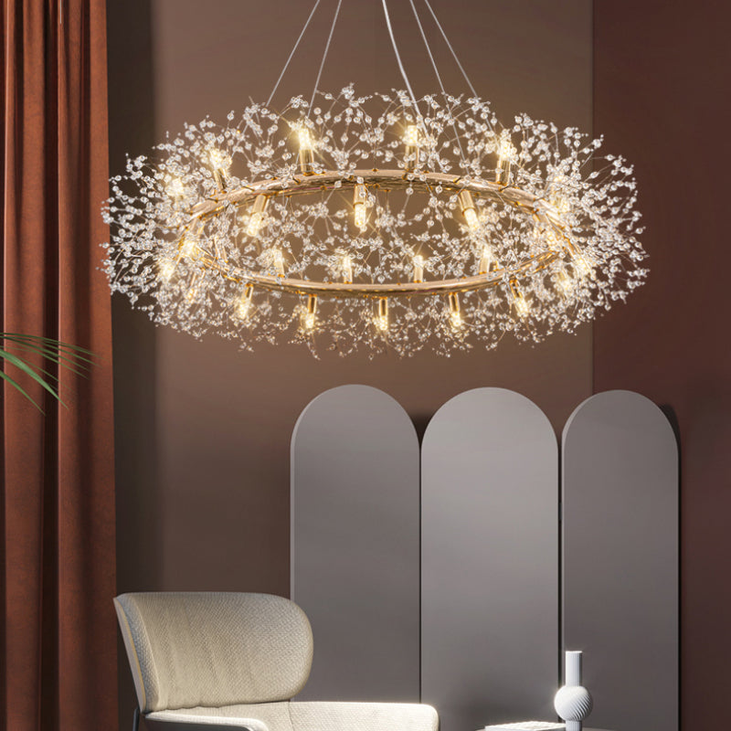 Lili Modern Dandelion LED Pendant Light Gold Metal/Crystal Bedroom/Living Room