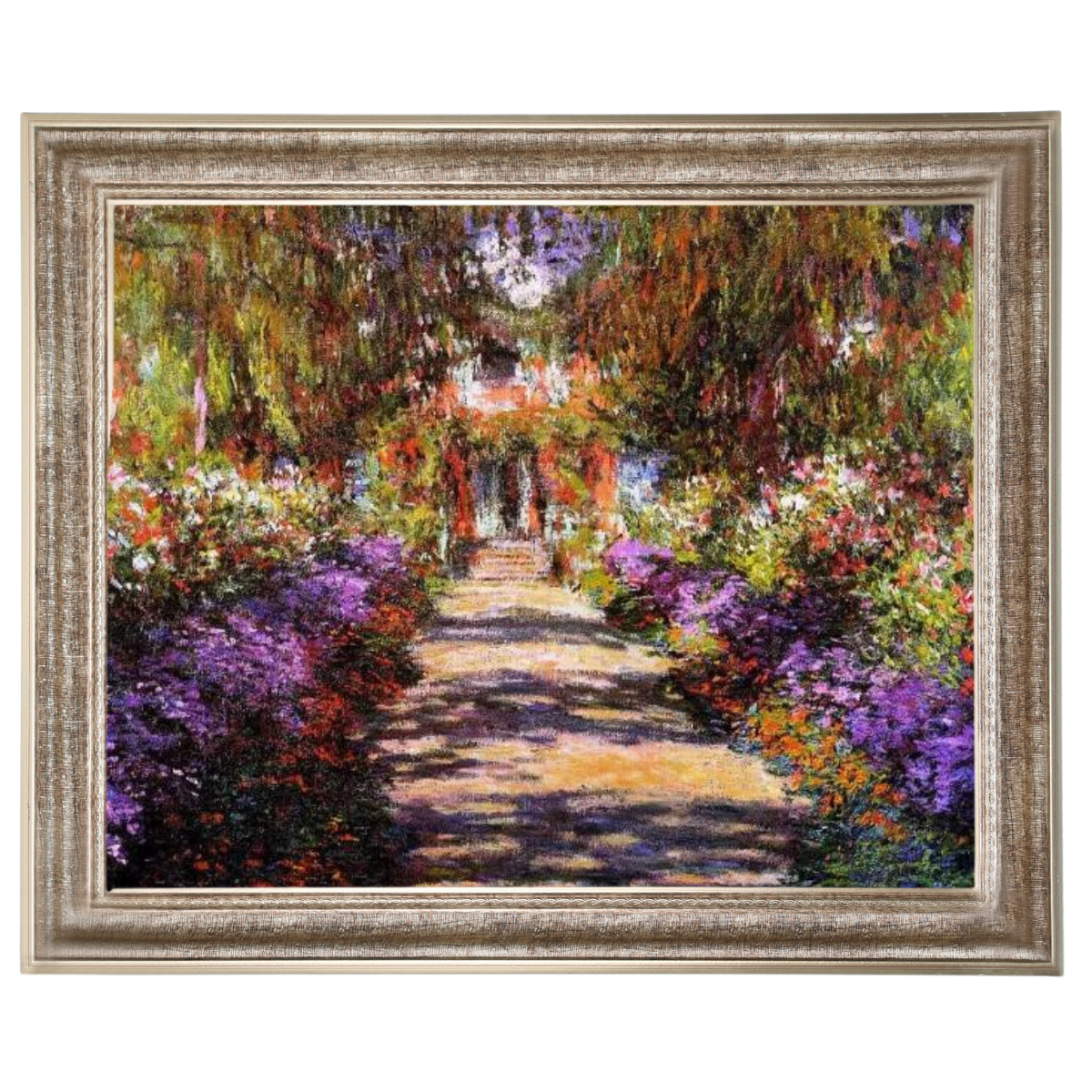 Pathway in Monet's Garden at Giverny- Vintage Wall Art Prints Decor For Living Room