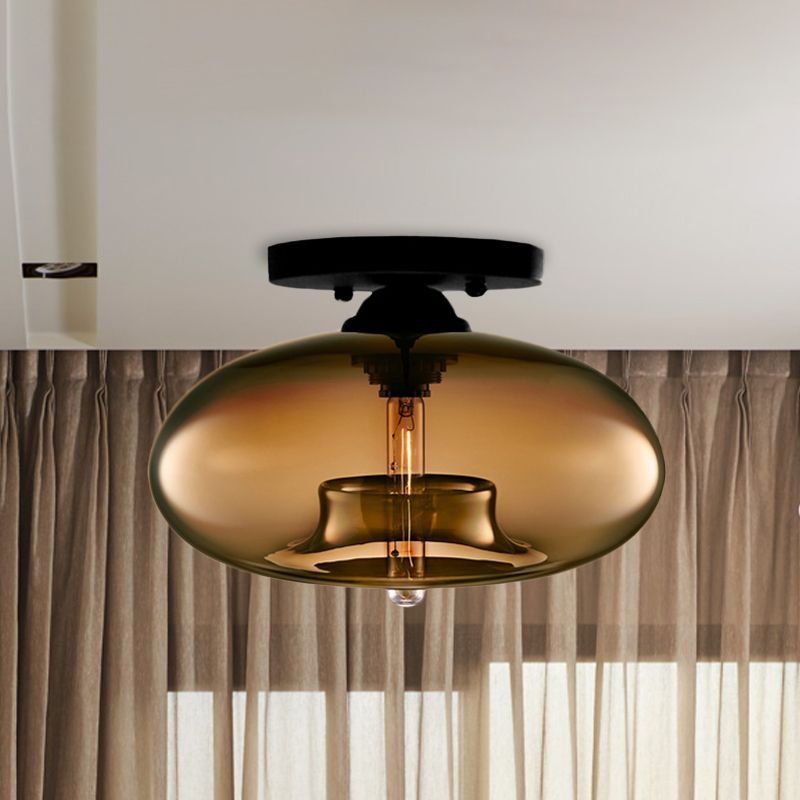 Sanna Industrial Art Deco Globe Flush Mount Ceiling Light Living Room