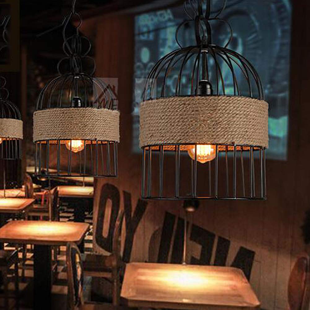 Epoch Design LED Birdcage Pendant Light Metal/Rope Cafe/Bar/Restaurant