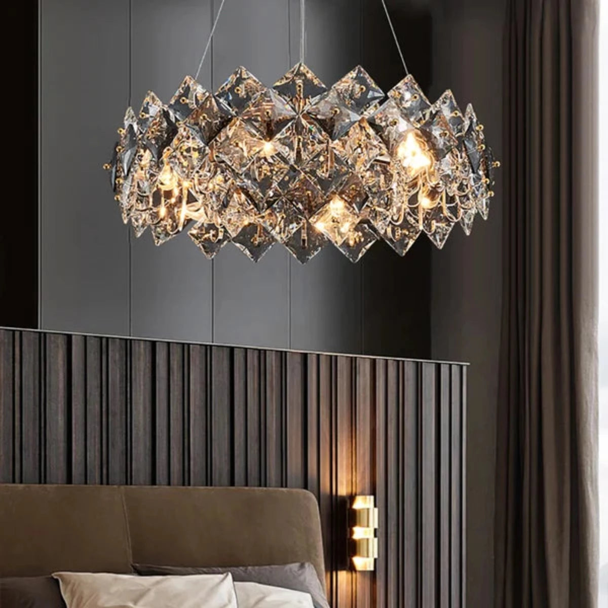 Marilyn Modern 6-Light Tiered Crystal Chandelier With Adjustable Cables