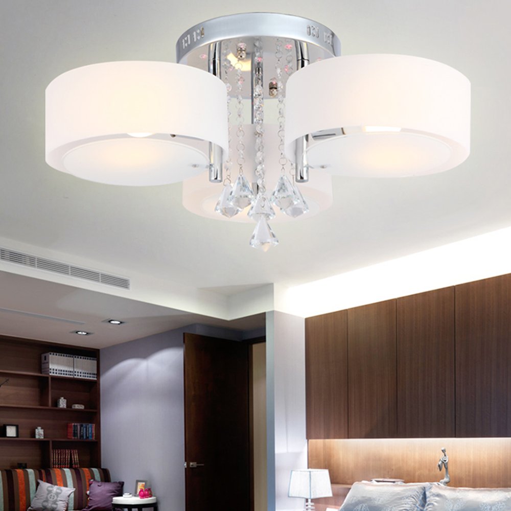 Quinn Modern Round Acrylic Glass Flush Mount Ceiling Light Hallway