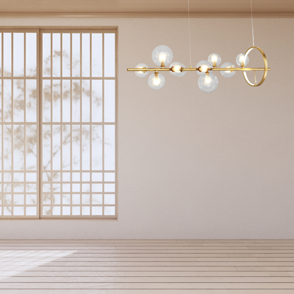 Valentina Modern LED Chandelier Gold Glass Living/Dining Room