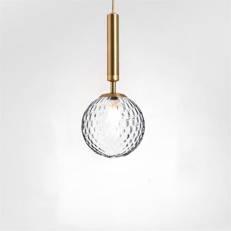 Valentina Modern Glass Ball Pendant Light, White/Clear