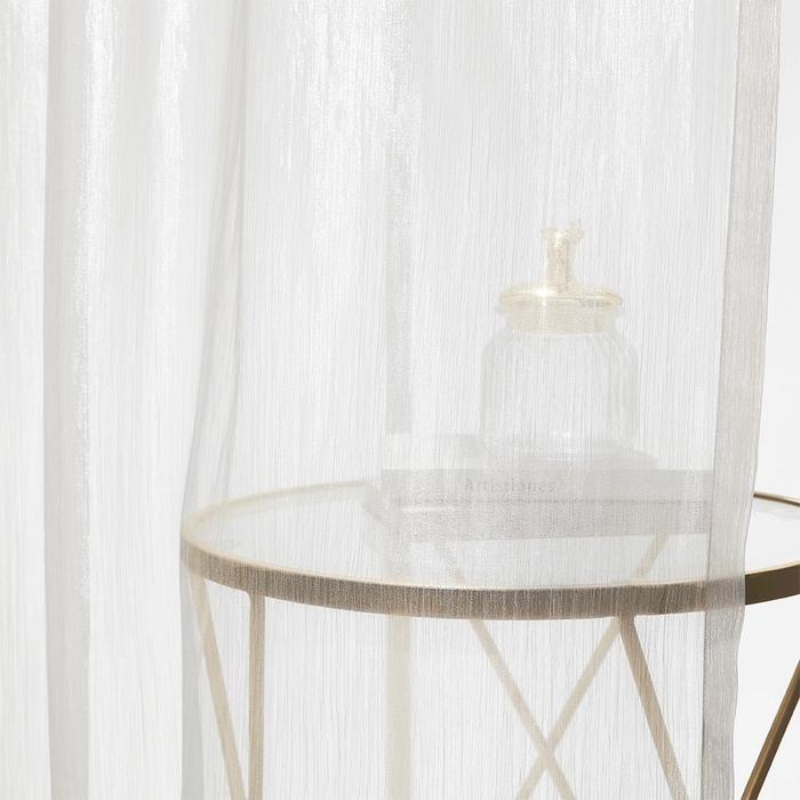 Ivy Streamer Shiny Sheer Curtains Pleated