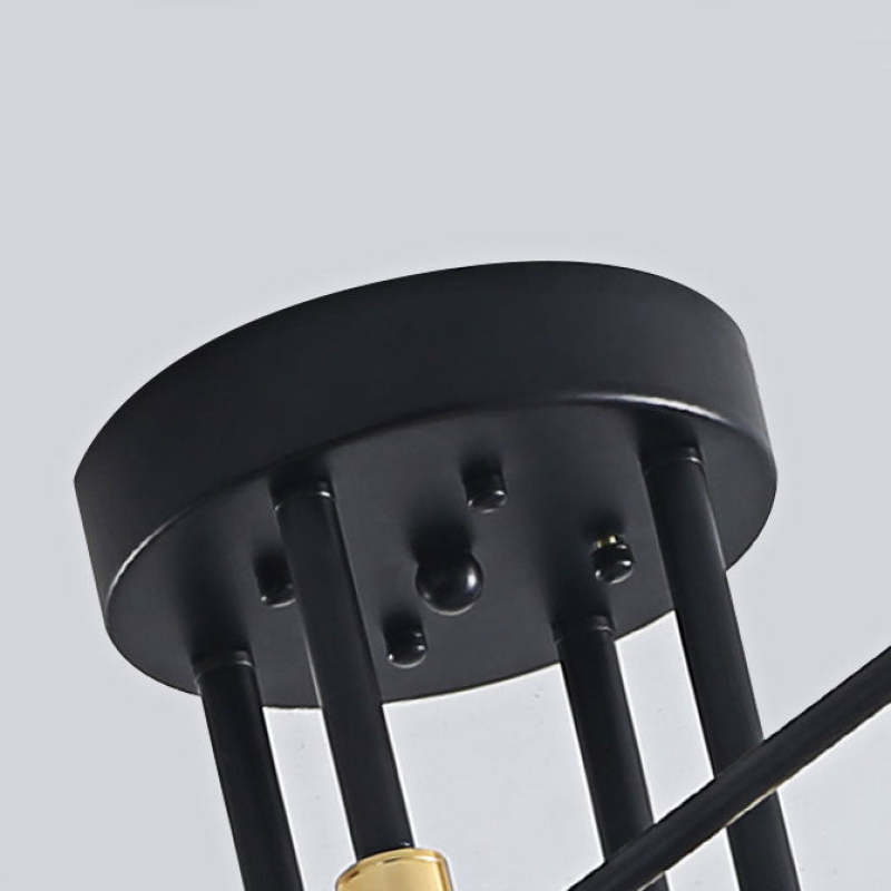 Valentina Retro Satellite Shape Metal Ceiling Light, Black/Gold, 4/6/8 Head