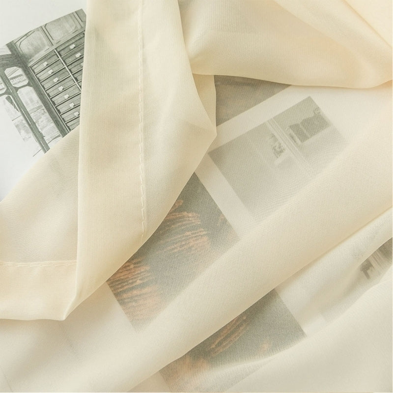 Mira Solid Sheer Custom Curtains Pleated