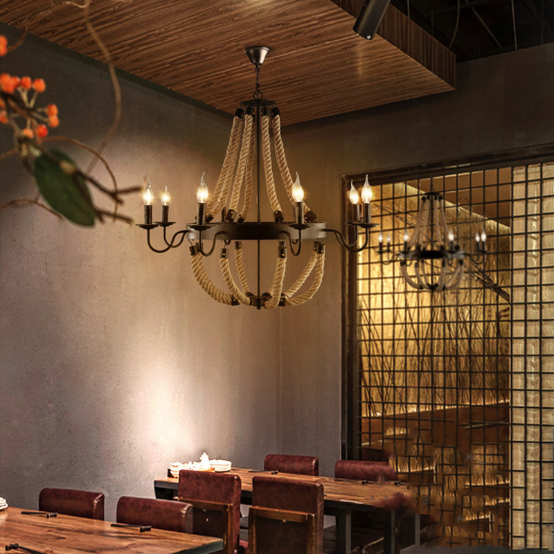 Epoch Vintage Loft Twine Pendant Light Metal Restaurant/Bar