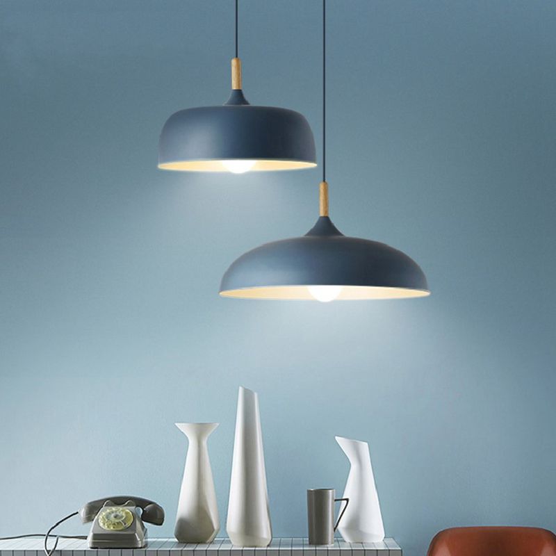 Leilani Modern Pendant Light Dome Macaron Metal Dining Room