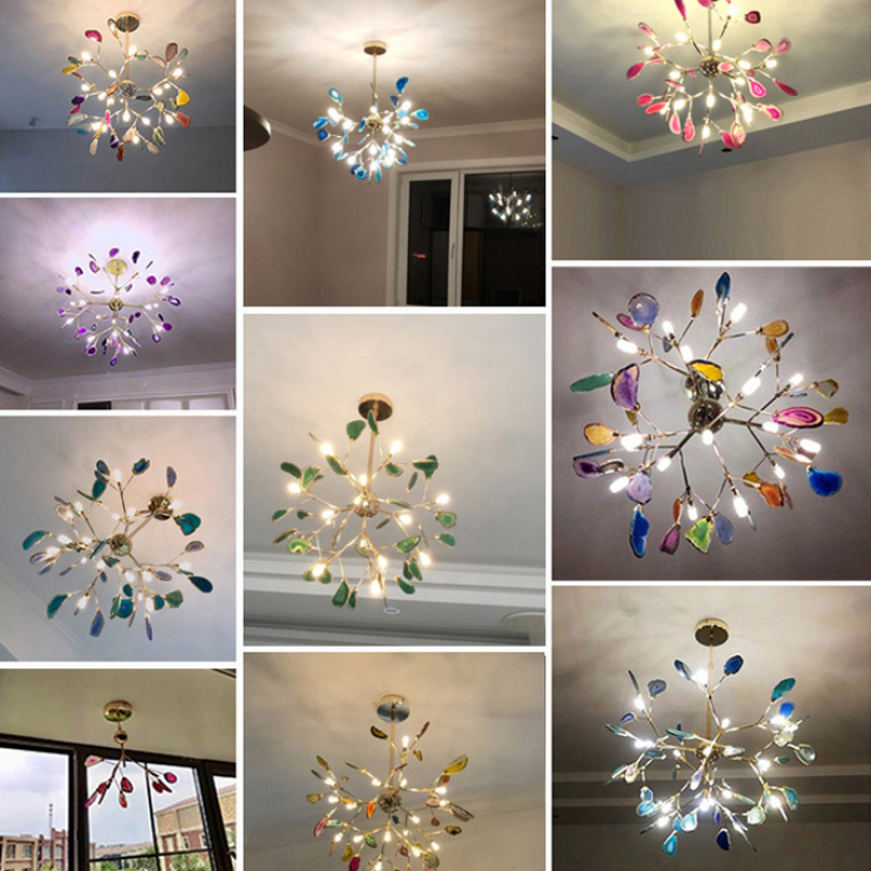 Nordic Agate Creative Colourful Chandelier Bedroom/Living Room