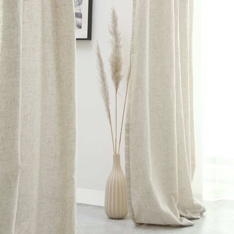 Sora Linen Semi Sheer Curtains Soft Top