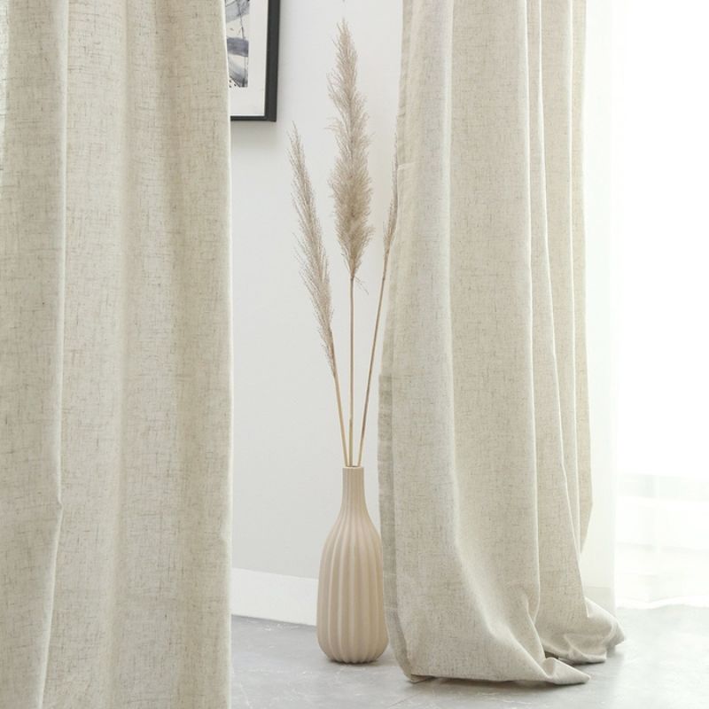Sora Linen Semi Sheer Curtains Pleated