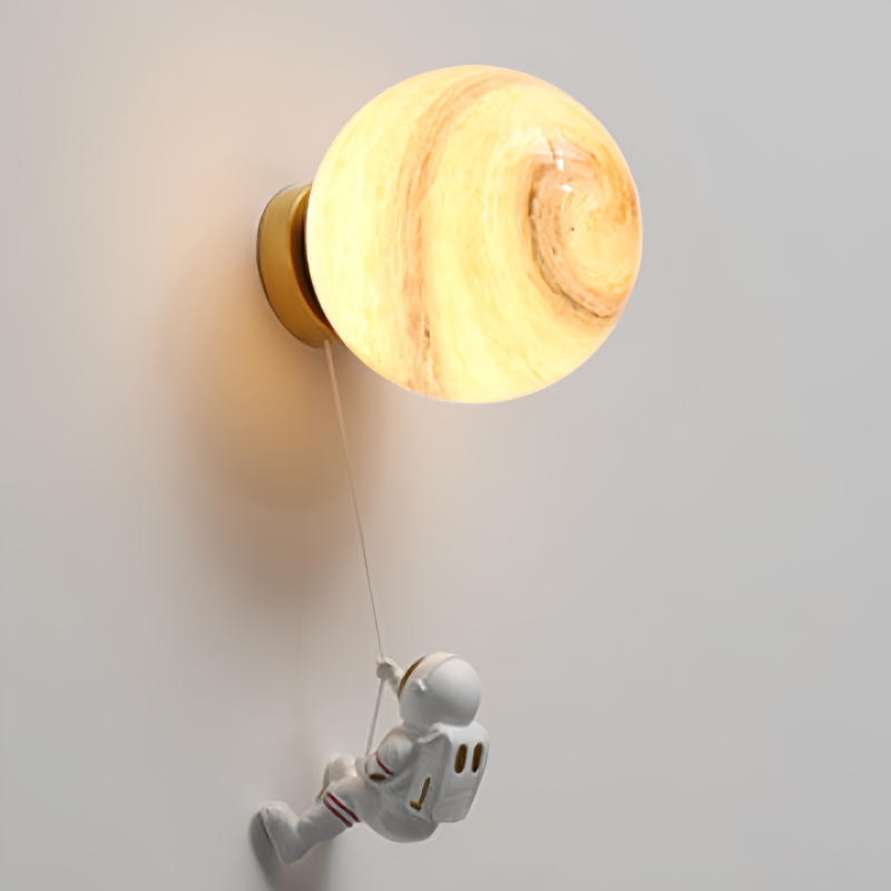 Fateh Modern Moon LED Indoor Wall Lamp White Resin Kid's Room