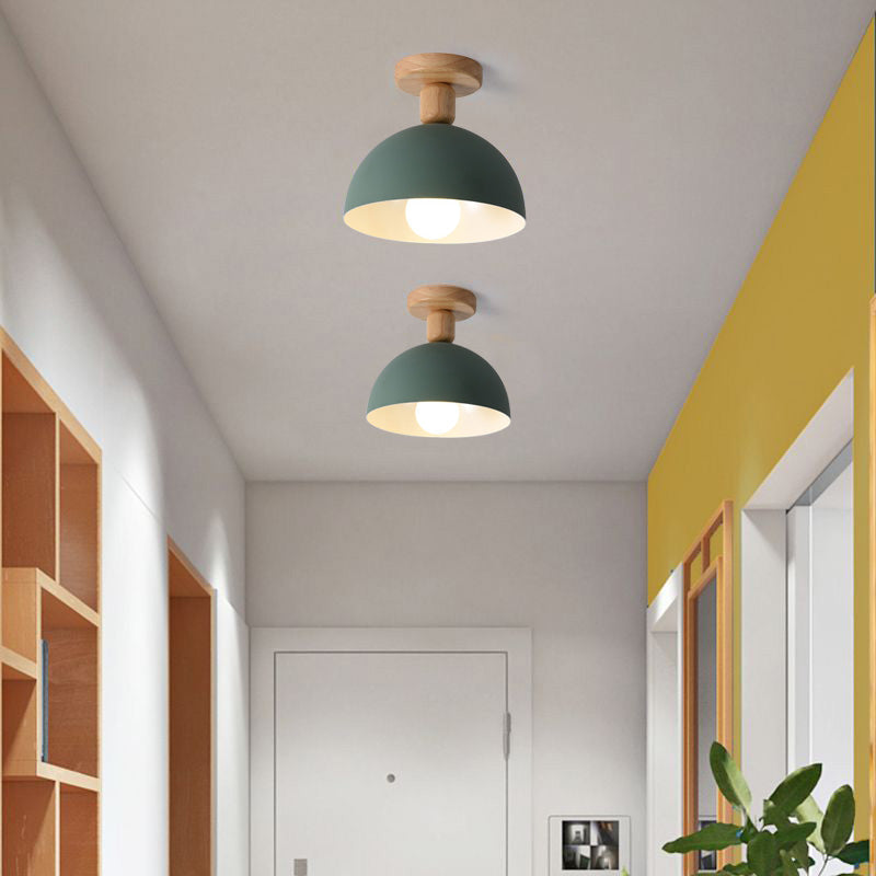 Ozawa Modern LED Wood Dome Ceiling Light