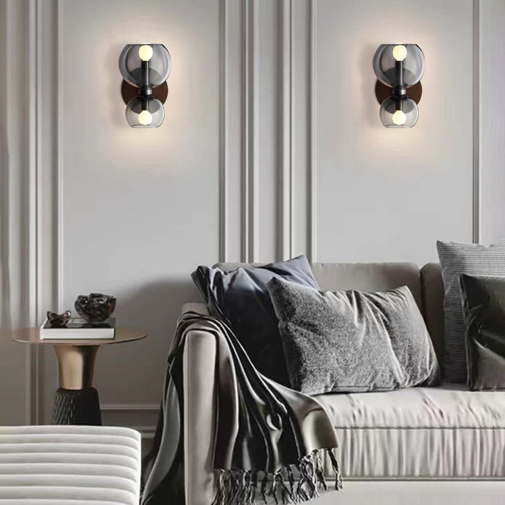 Valentina Modern Hourglass LED Wall Lamp Metal/Glass White Living Room