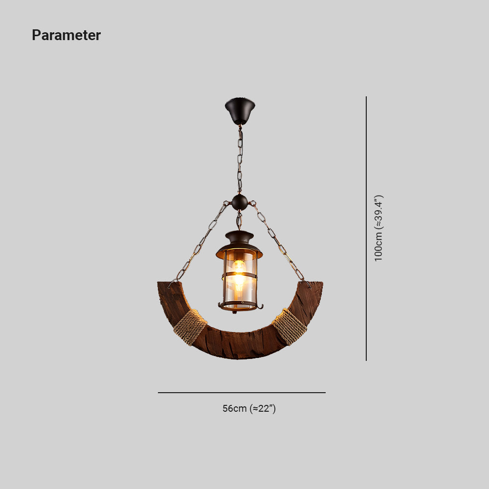 Austin Decorative Pendant Light Wood Brown Dining Room Living Room