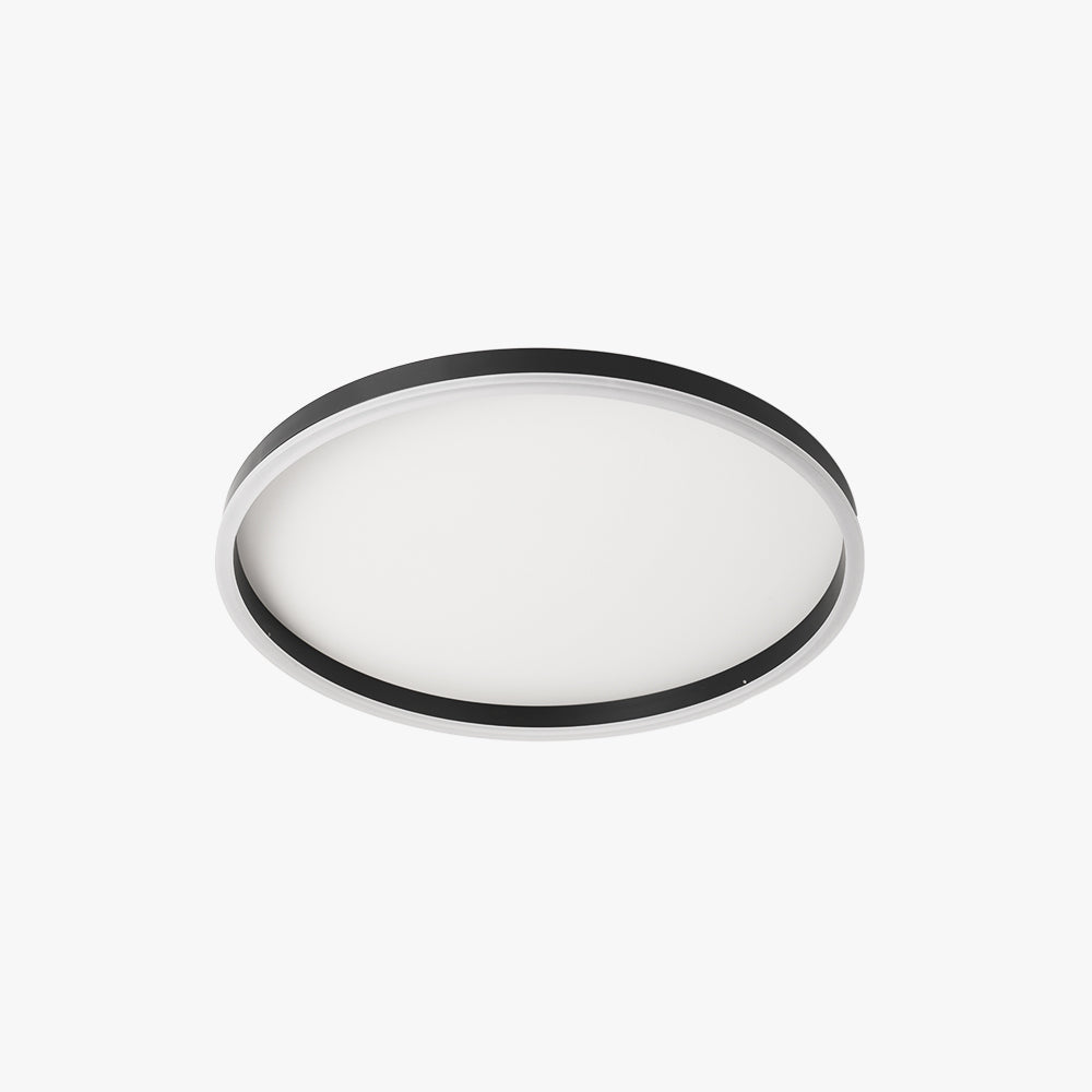 Quinn Minimalist Ring Metal Flush Mount Ceiling Light, Black