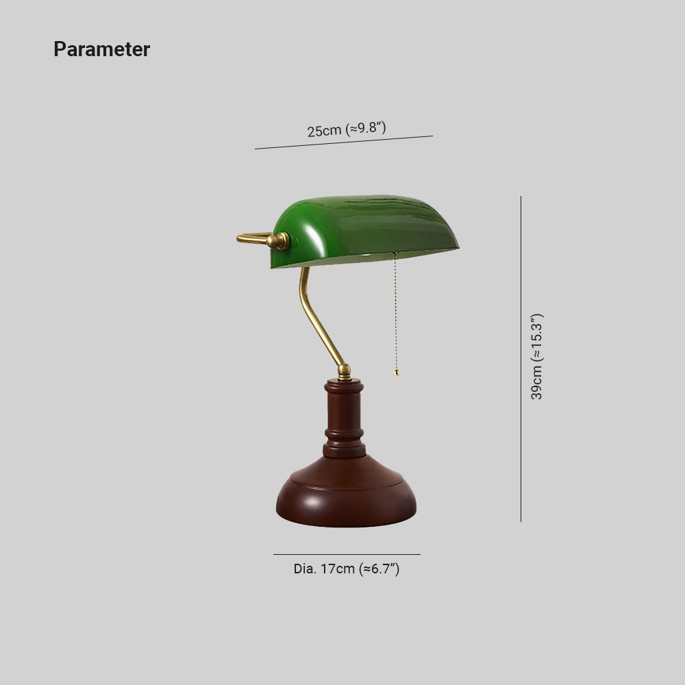 Alessio Retro Irregular Metal/Glass Table Lamp, Green