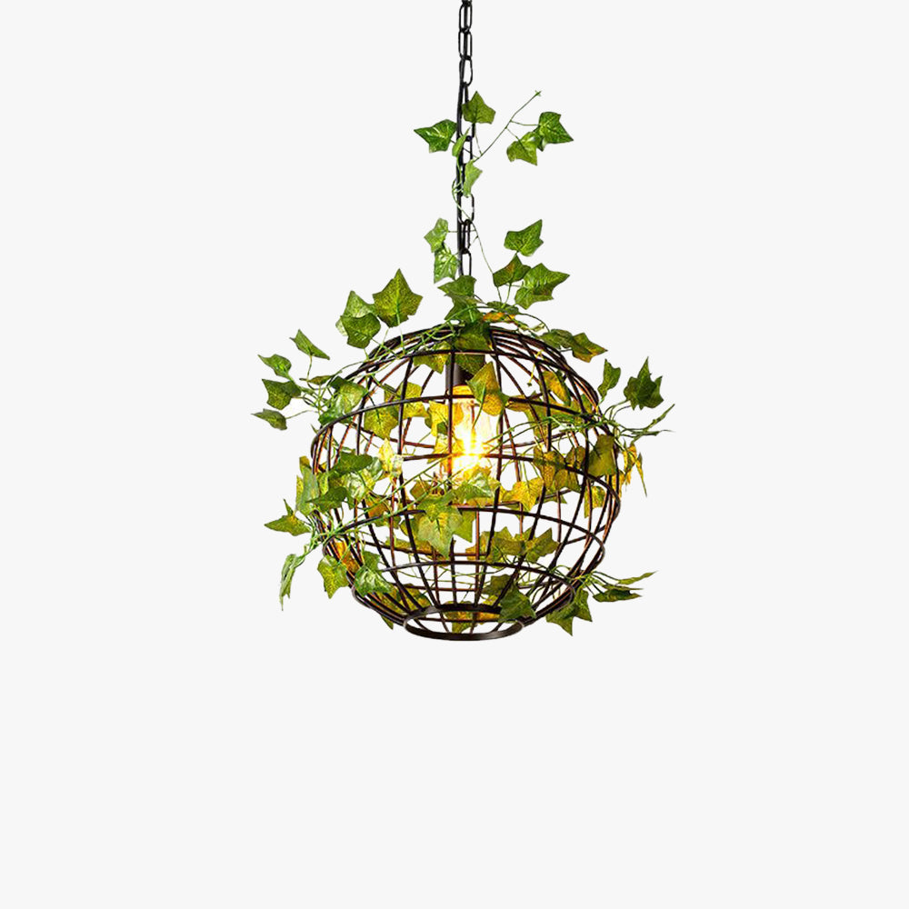 Nest Rustic Plant Art Deco Globe Vine Pendant Light