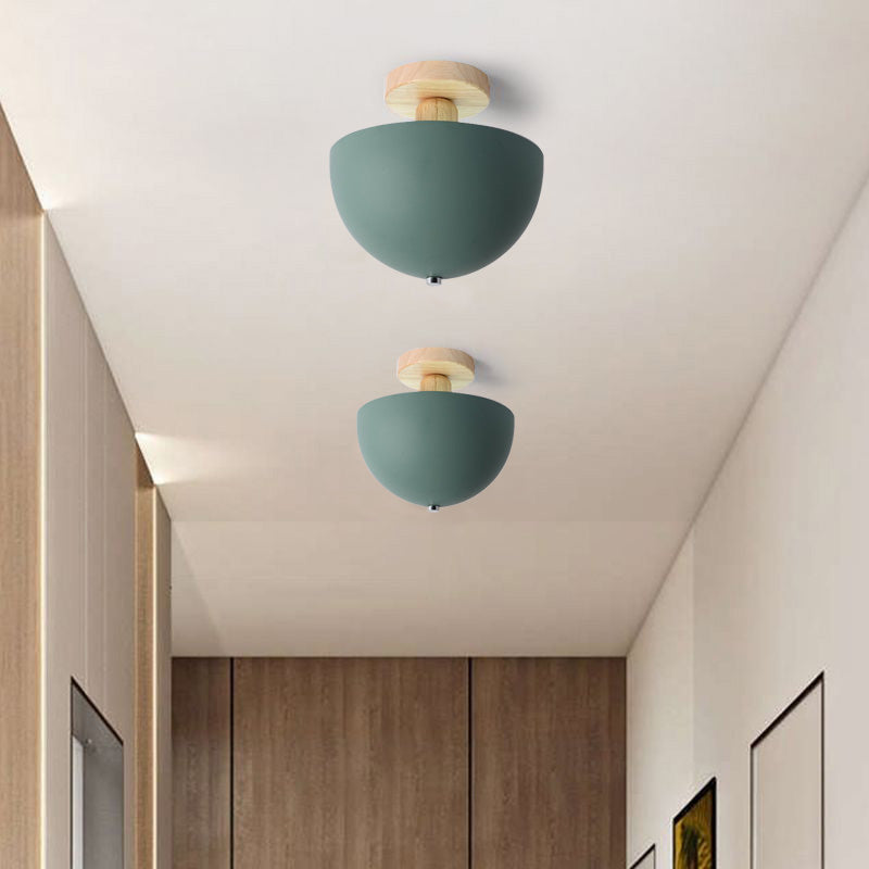 Ozawa Modern LED Wood Dome Ceiling Light