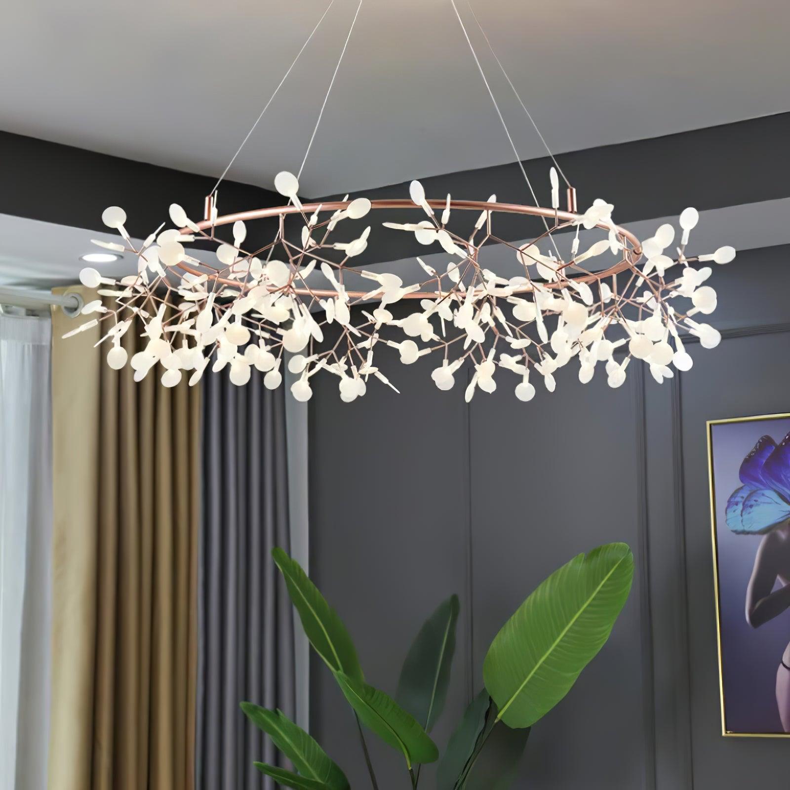 Olivia Unique Round Sputnik Art Deco Firefly Chandelier, Living Room/ Bedroom