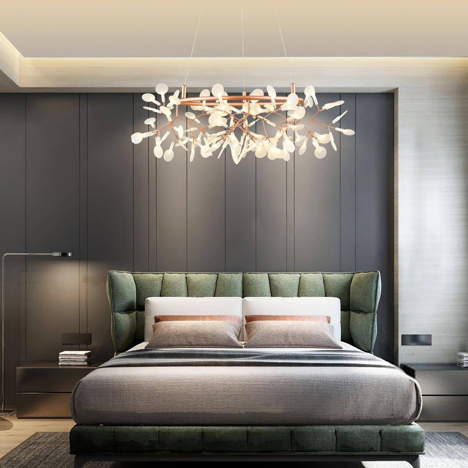 Olivia Unique Round Sputnik Art Deco Firefly Chandelier, Living Room/ Bedroom