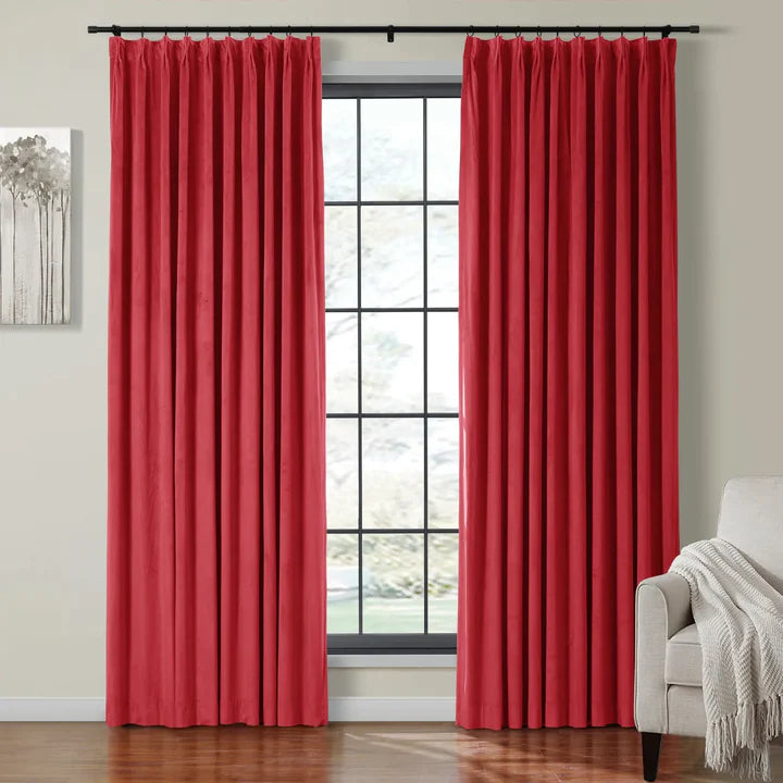 Plushy Velvet Curtain Pleated