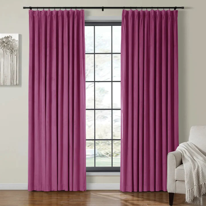 Plushy Velvet Curtain Pleated